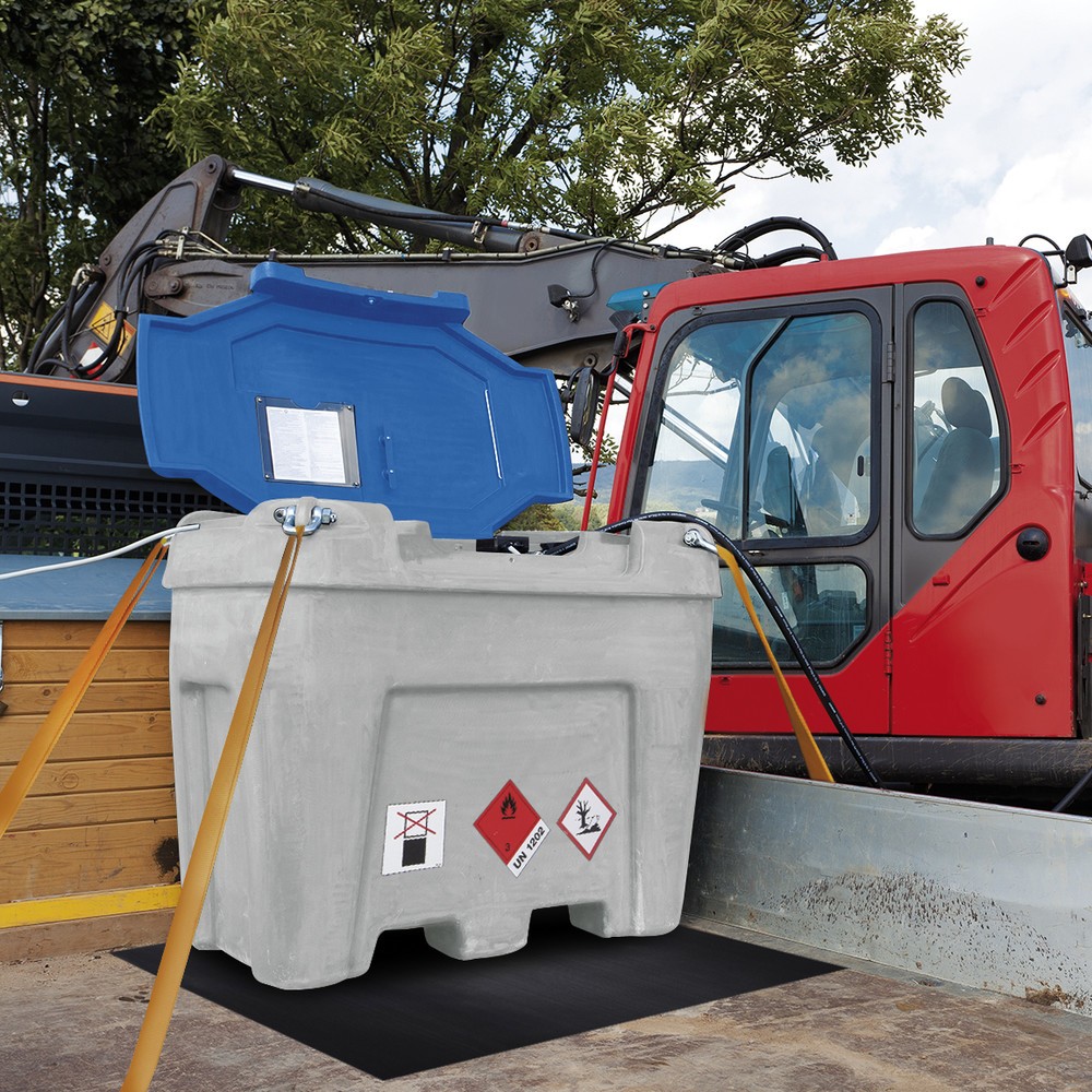 Número de imagen del producto 3: Sistema de depósito de PE, con bomba, válvula de grifo, manguera y caudalímetro, volumen 450 litros, V 24, 70 l/min