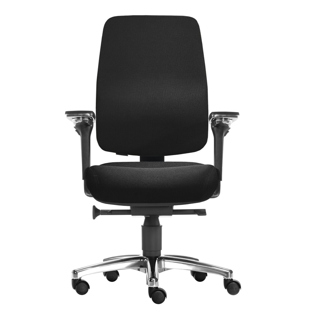 Imagen del producto: SITWELL STEIFENSAND silla de oficina con protección para la columna Spirit, soporte lumbar con ajuste de profundidad, Apoyabrazos 5D, poliéster, negro