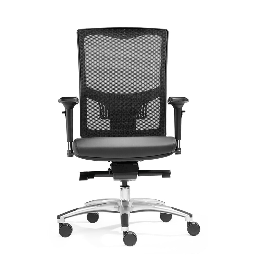 Número de imagen del producto 1: Silla operativa SITWELL STEIFENSAND Liberty, tapizado de asiento de cuero regenerado, respaldo de malla