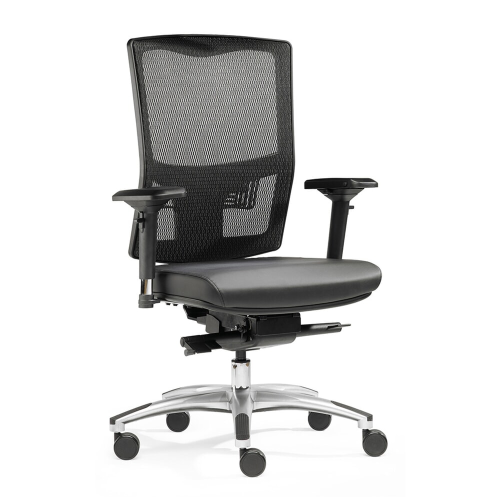 Número de imagen del producto 3: Silla operativa SITWELL STEIFENSAND Liberty, tapizado de asiento de cuero regenerado, respaldo de malla