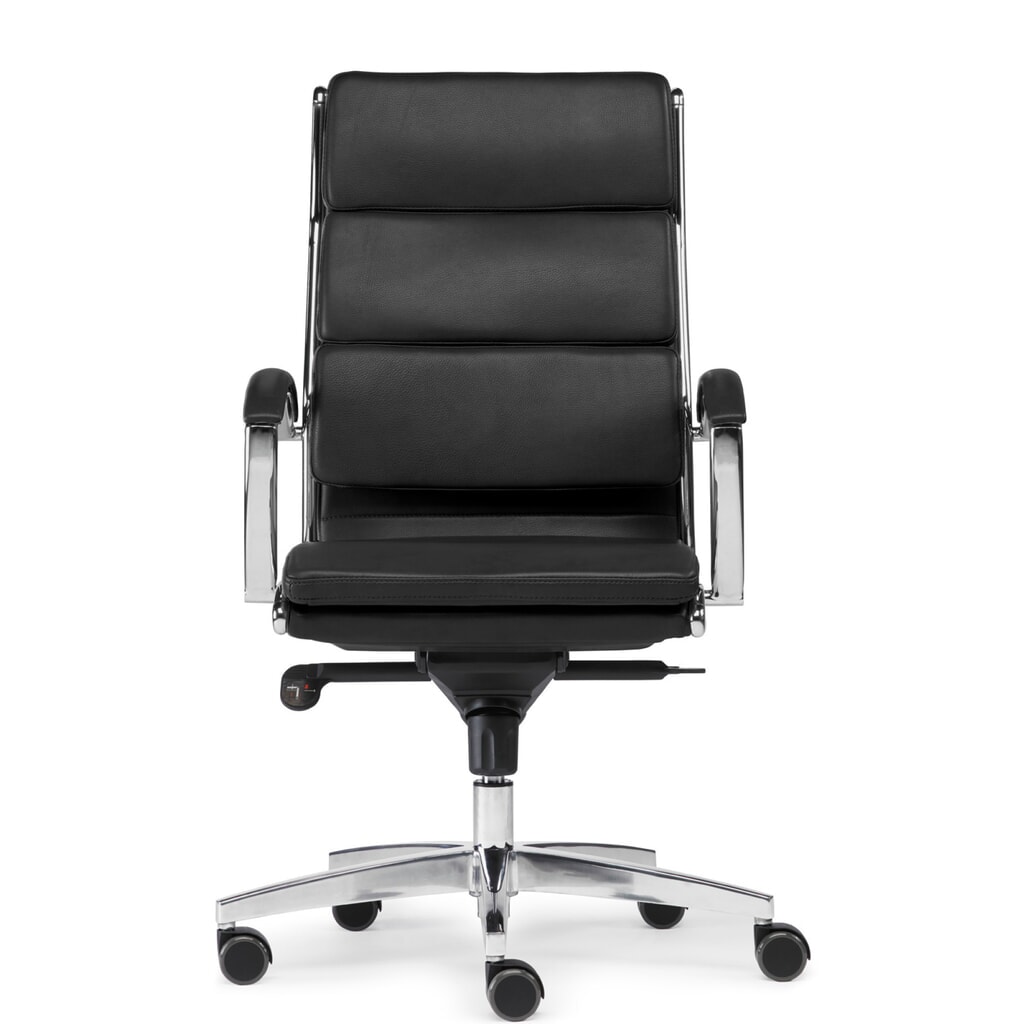 Número de imagen del producto 1: SITWELL STEIFENSAND silla operativa de diseño Dream, base de radios de aluminio, cuero regenerado sostenible, capacidad de carga 125 kg, negro