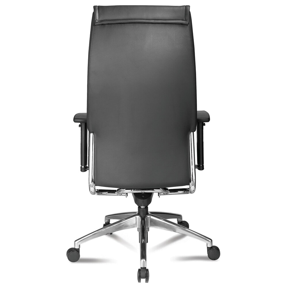 Número de imagen del producto 2: SITWELL STEIFENSAND silla operativa de diseño resistente Big Boss, asiento de cuero con elementos cromados
