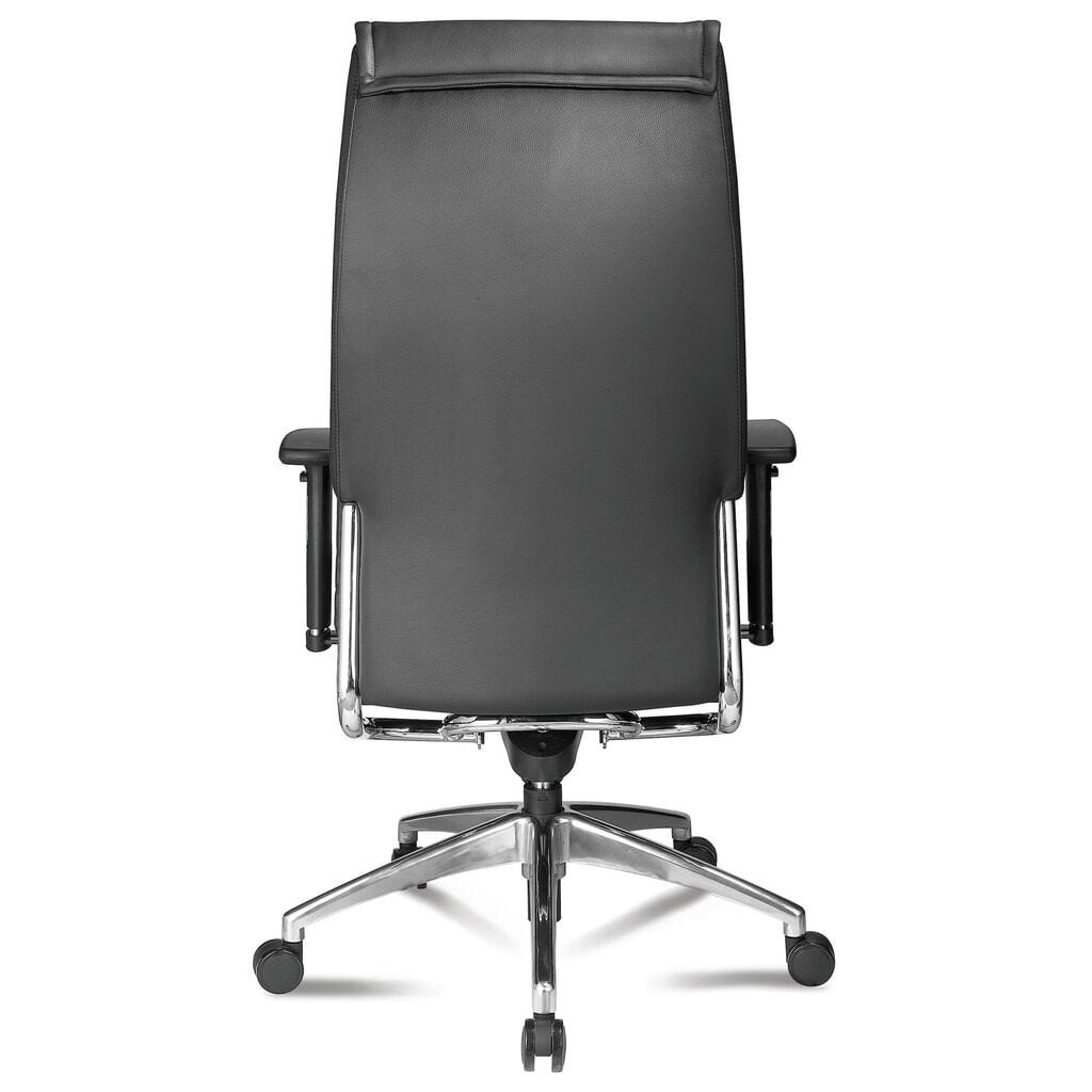 Número de imagen del producto 2: SITWELL STEIFENSAND silla operativa de diseño resistente Big Boss, asiento de cuero con elementos cromados