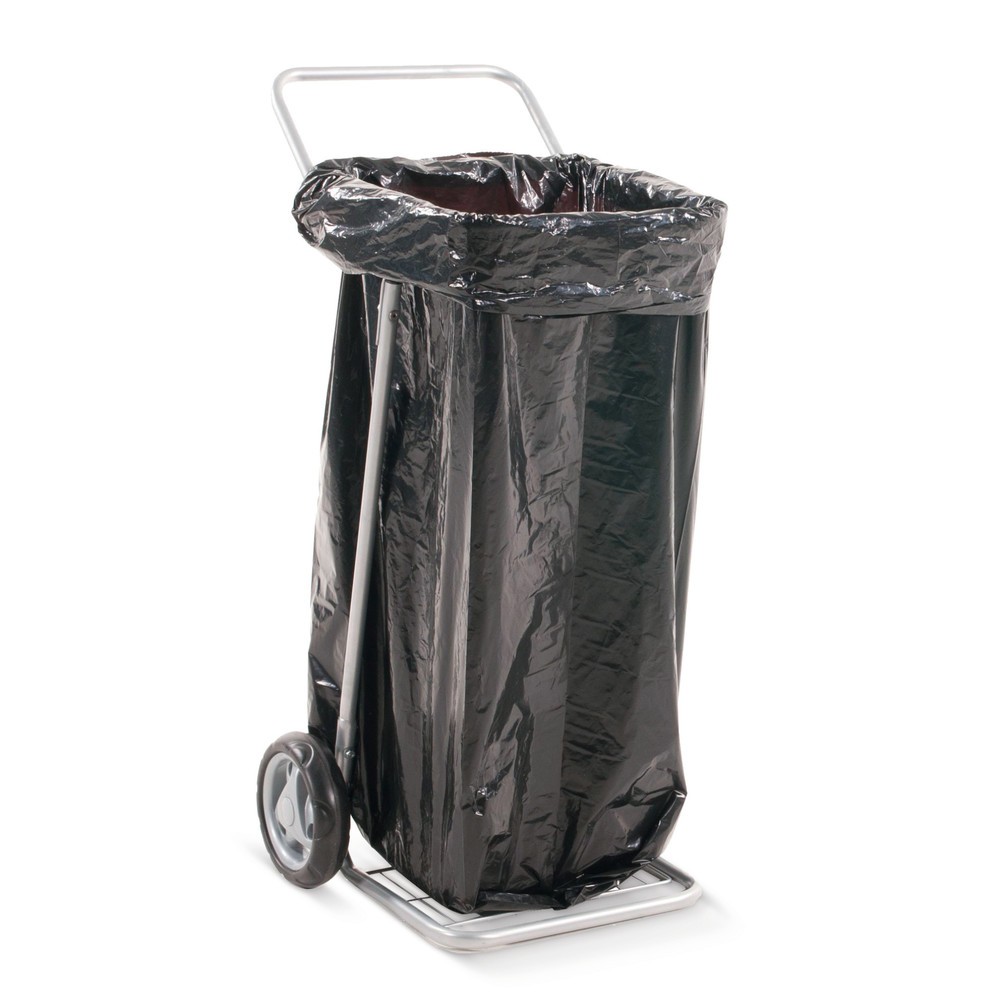 Imagen del producto: Soporte de bolsas de basura Kongamek con dos ruedas de goma maciza, hasta 125 litros, capacidad de carga de 50 kg, abierto