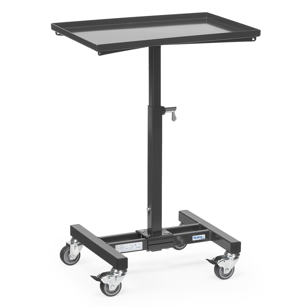 Número de imagen del producto 1: Soporte de material fetra®, modelo básico, plataforma recta, altura de construcción 720-995 mm, gris antracita