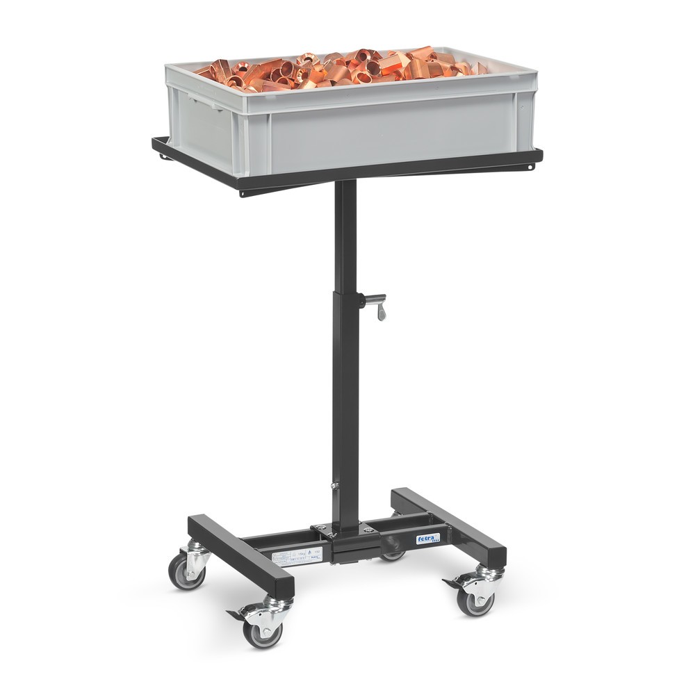 Número de imagen del producto 3: Soporte de material fetra®, modelo básico, plataforma recta, altura de construcción 720-995 mm, gris antracita