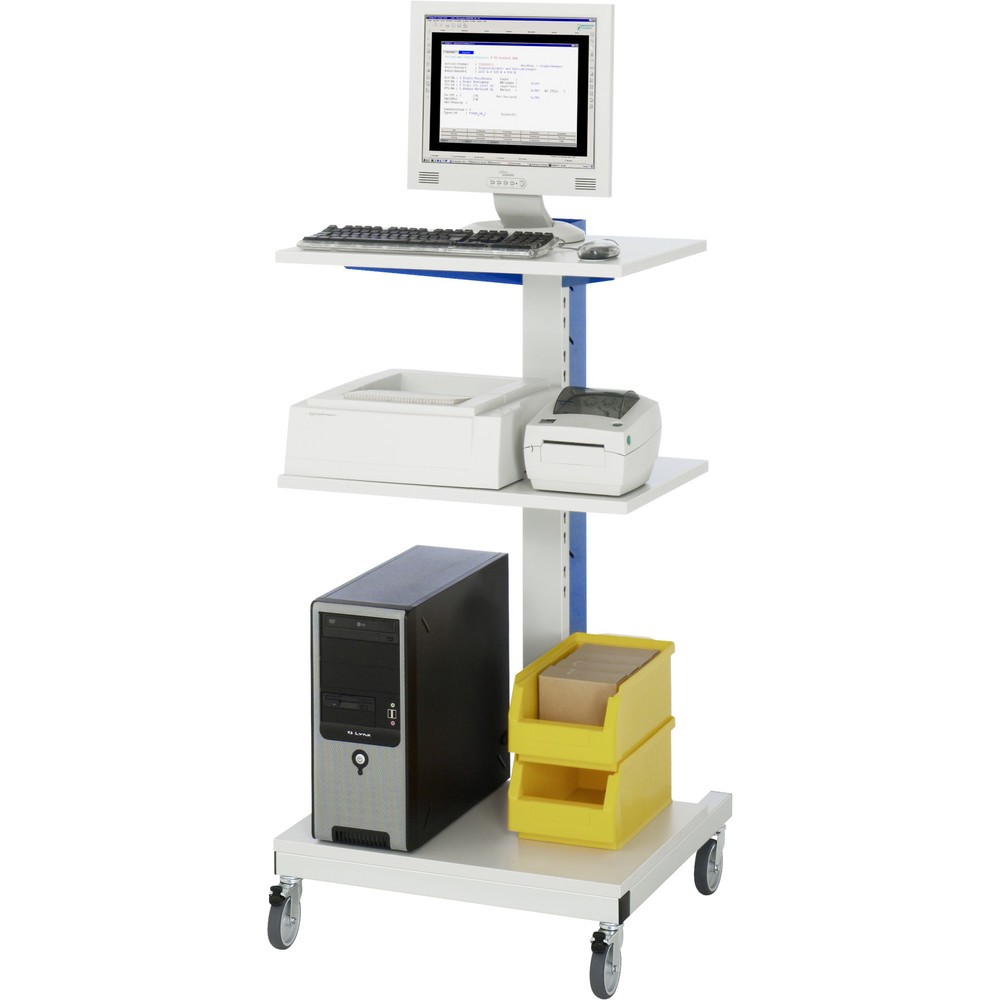Número de imagen del producto 2: Soporte de ordenador RAU, H x A x F 1.230 x 650 x 650 mm, con juego de ruedas