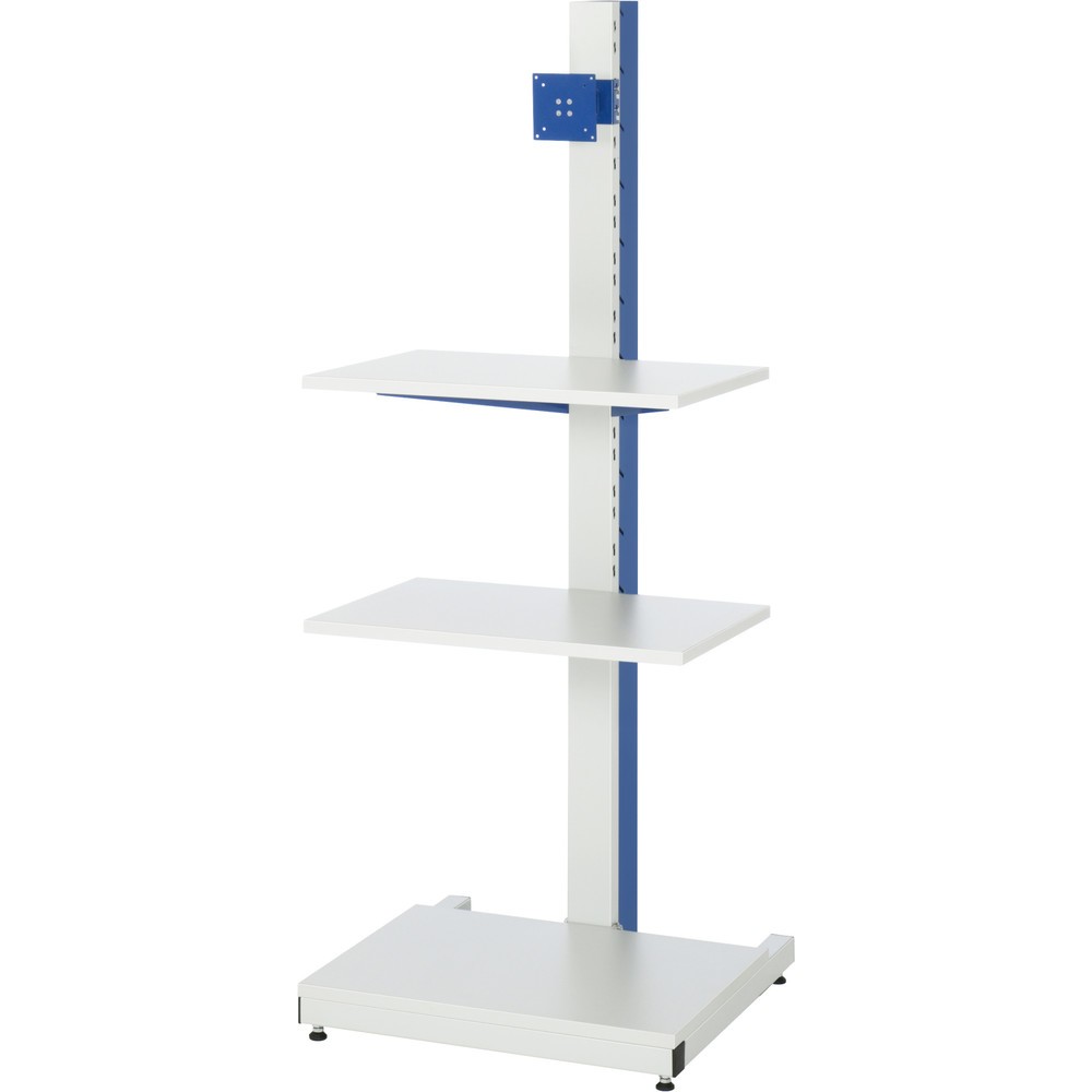 Número de imagen del producto 1: Soporte de ordenador RAU, H x A x F 1.680 x 650 x 650 mm, con soporte para pantalla plana