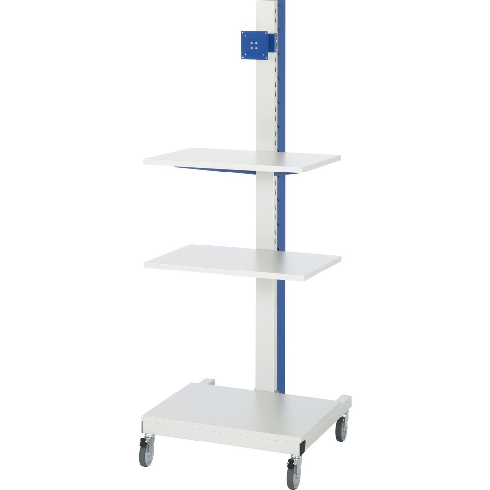Número de imagen del producto 1: Soporte de ordenador RAU, H x A x F 1.770 x 650 x 650 mm, con soporte para pantalla plana y ruedas
