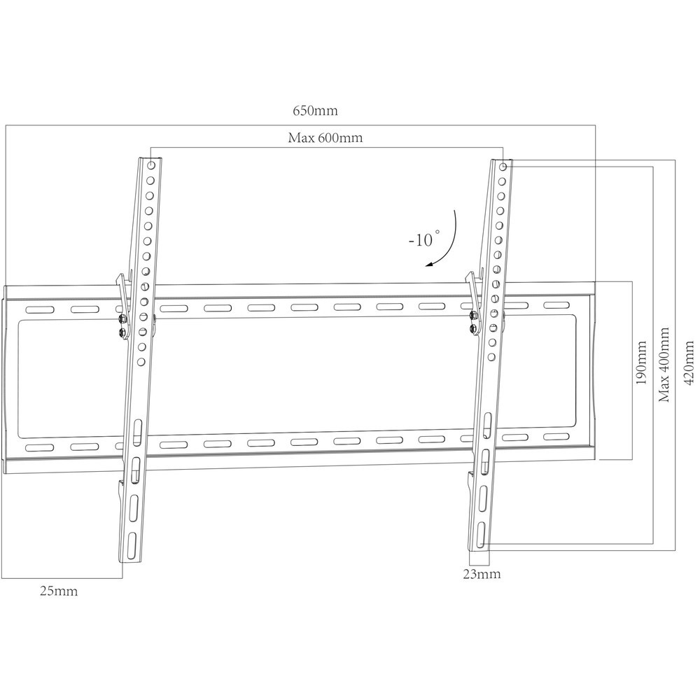 Número de imagen del producto 5: Soporte de pared B-FN 600 inclinable, negro