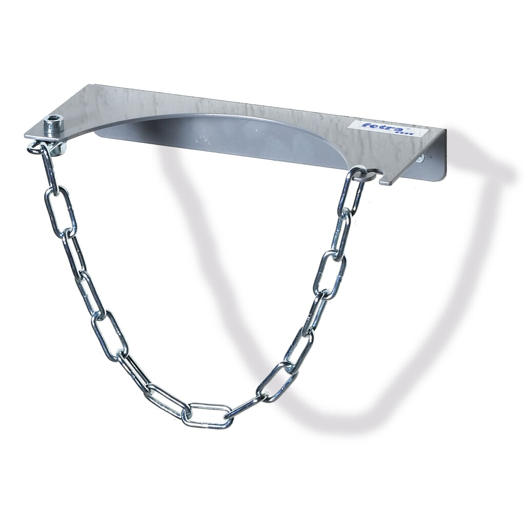 Soporte de pared Fetra® para 1 cilindro de gas, seguro de cadena, diámetro de botella 140 mm Imagen del producto: Soporte de pared Fetra® para 1 cilindro de gas, seguro de cadena, diámetro de botella 140 mm