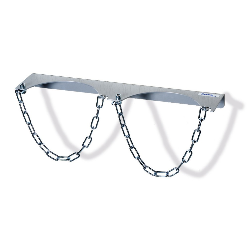 Imagen del producto: Soporte de pared fetra® para 2 cilindros de gas, seguro de cadena, diámetro botella 140 mm