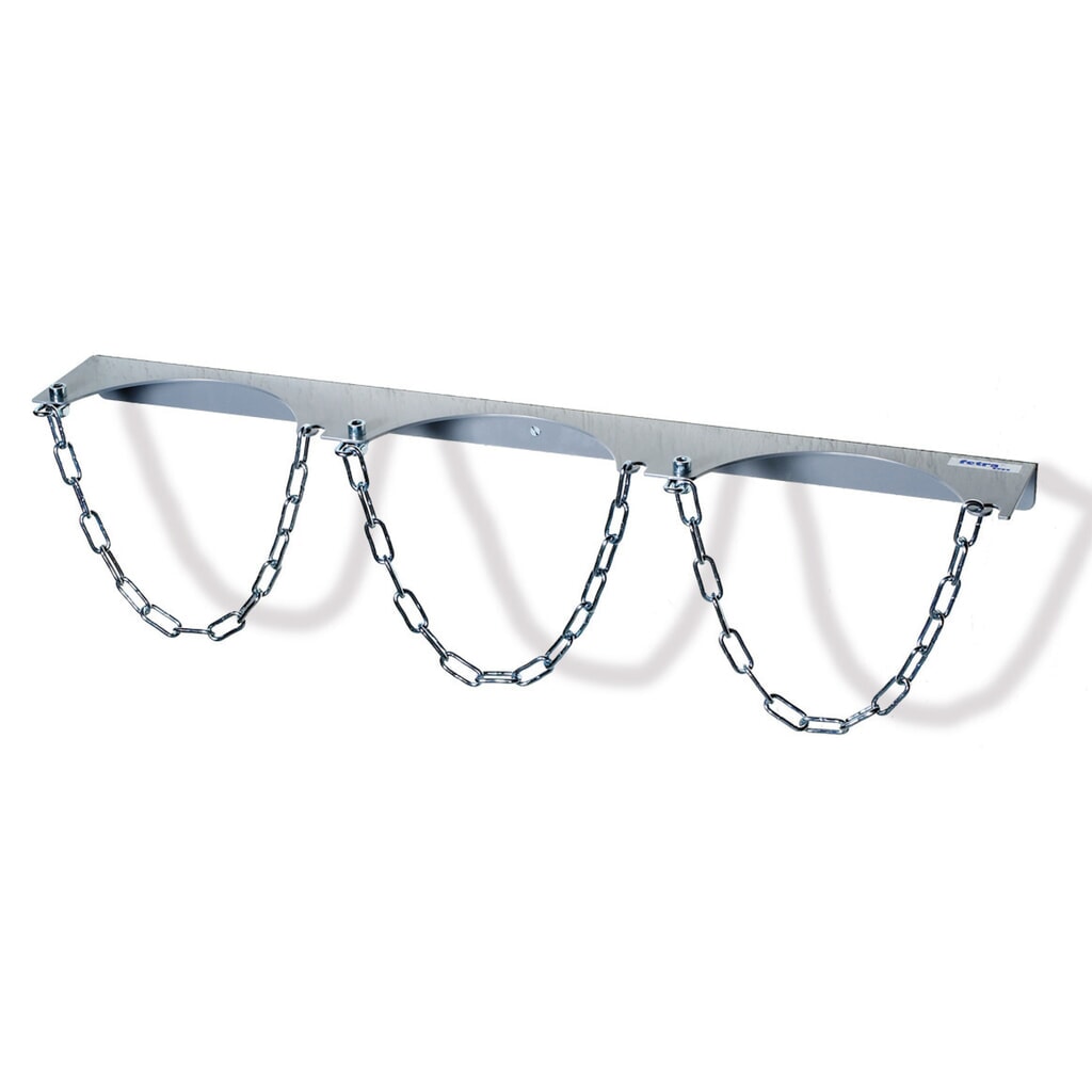 Imagen del producto: Soporte de pared fetra® para 3 cilindros de gas, seguro de cadena, diámetro botella 230 mm