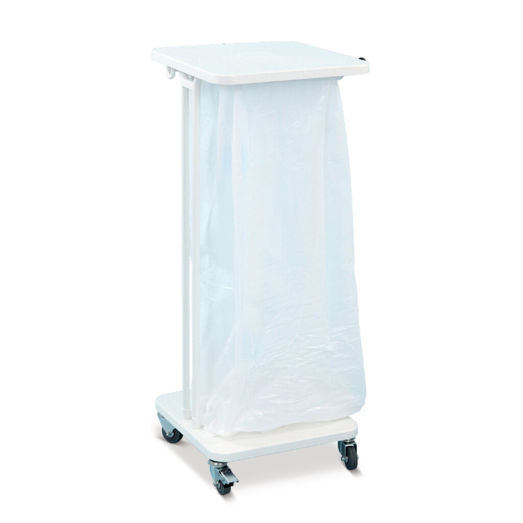 Soporte para bolsas de basura Premium, 40 litros, con ruedas, abierto Imagen del producto: Soporte para bolsas de basura Premium, 40 litros, con ruedas, abierto