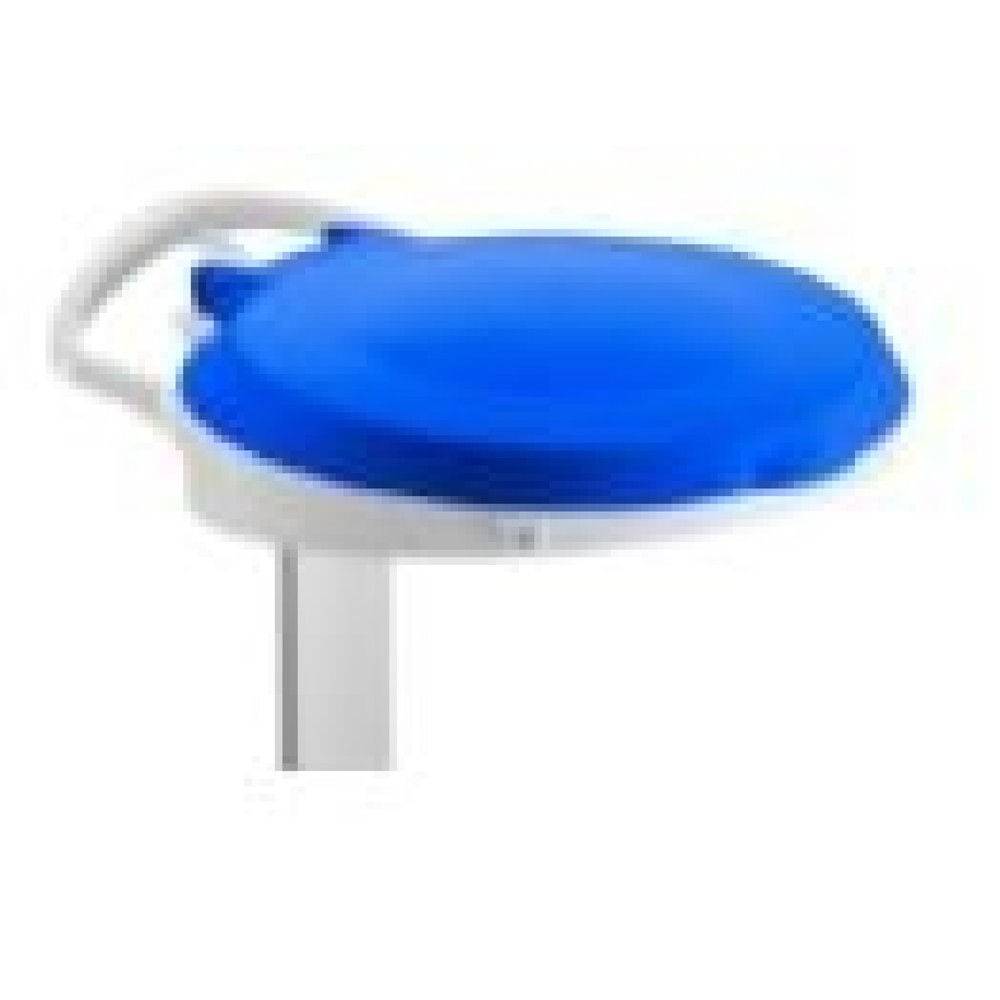 Número de imagen del producto 2: Delta I Mobile - Soporte para bolsas de 120 litros, 2 ruedas y 2 ruedas giratorias, marco blanco, tapa azul