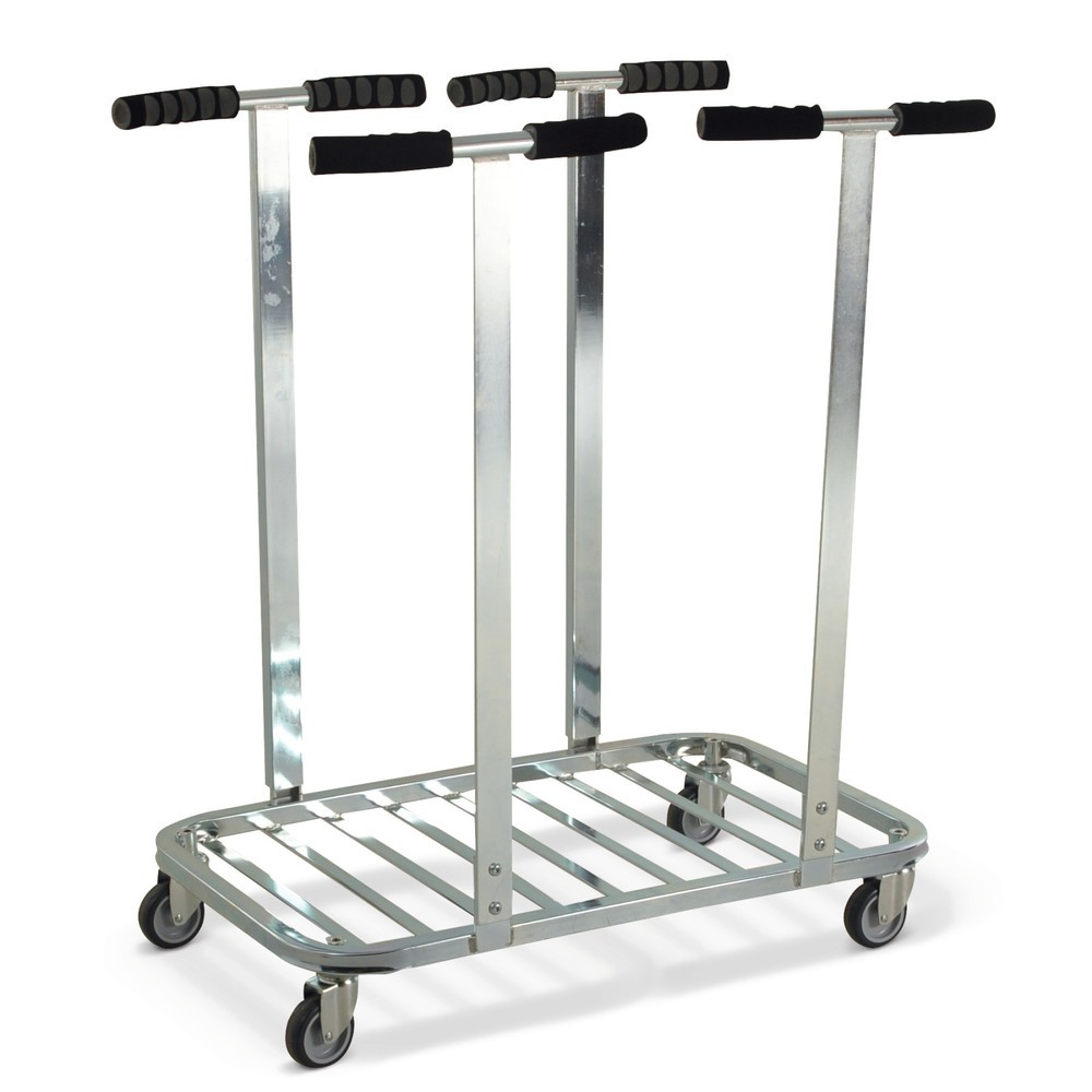 Imagen del producto: Soporte de bolsas de basura Kongamek, 2 x 120 litros, 4 ruedas directrices y 4 bases, abierto