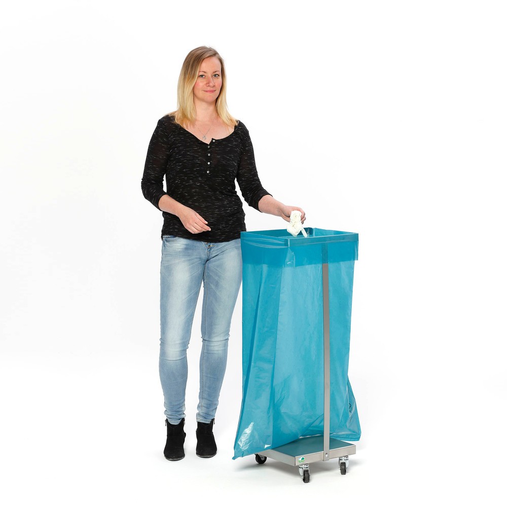 Número de imagen del producto 3: Soporte para bolsas de residuo de acero inoxidable VAR®, 60 litros, móvil
