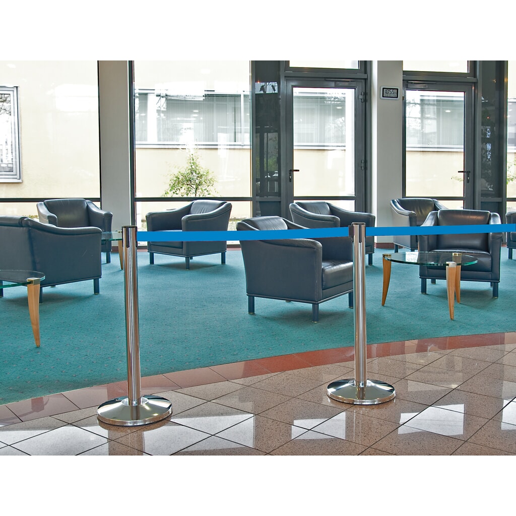 Soporte para cinturón de acero inoxidable MORION, 2,5 m de largo, azul Número de imagen del producto 3: Soporte para cinturón de acero inoxidable MORION, 2,5 m de largo, azul