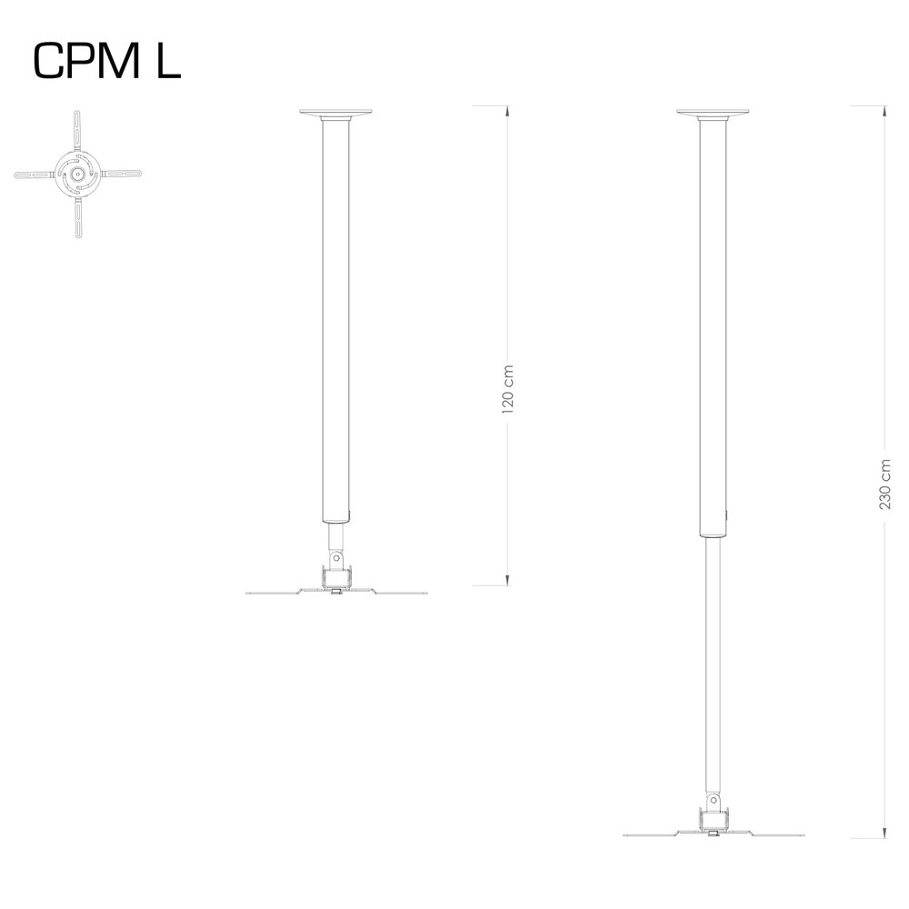 Número de imagen del producto 3: Soporte para proyector VCM CPM L, plateado