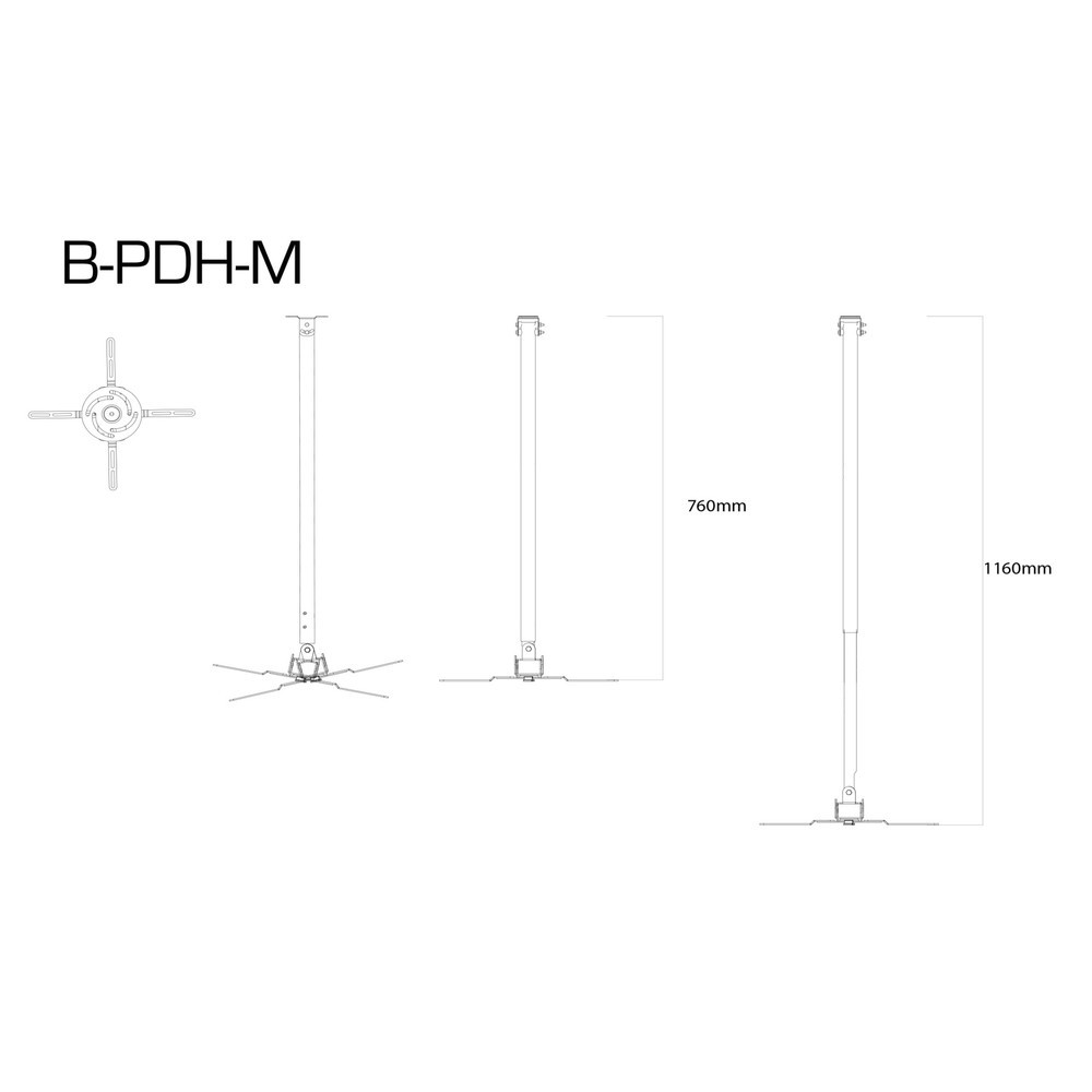 Número de imagen del producto 2: Soporte para proyector B-PDH-M, antracita