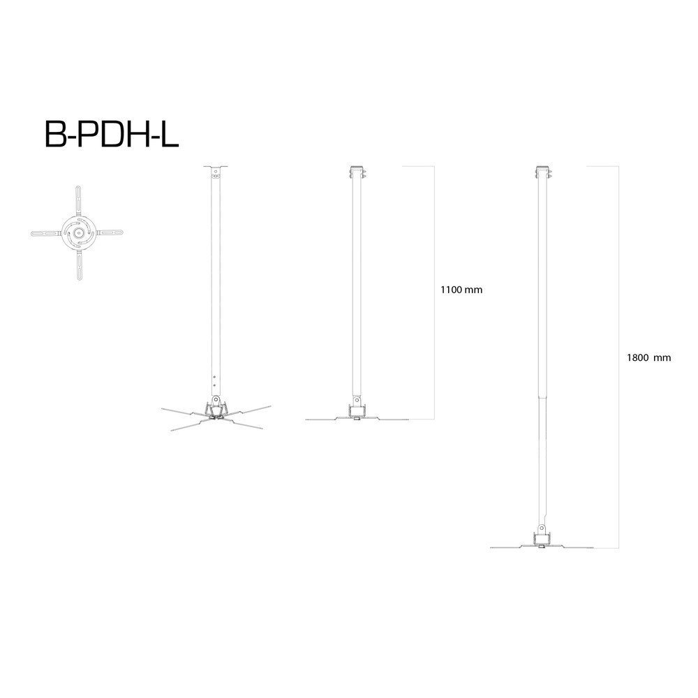 Número de imagen del producto 2: Soporte para proyector B-PDH-L, antracita