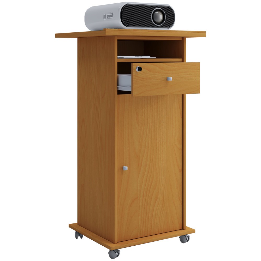 Número de imagen del producto 1: Soporte para proyector Neta con puerta, haya