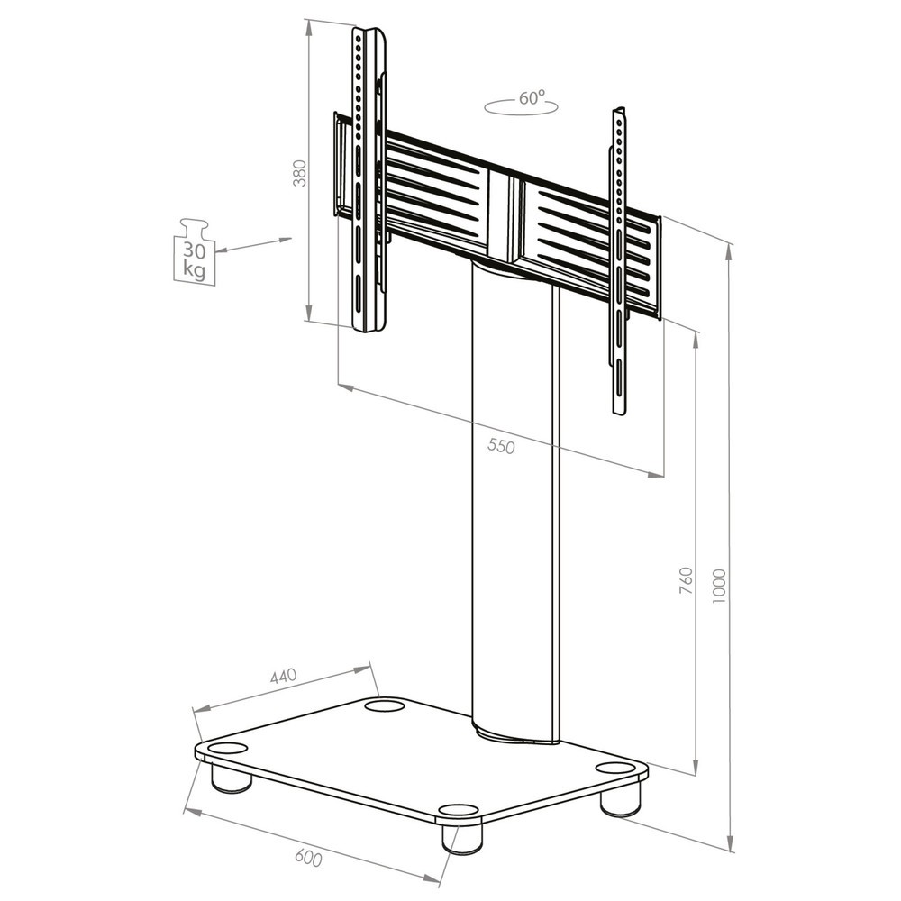 Número de imagen del producto 4: Soporte vertical de TV Bilano, plateado