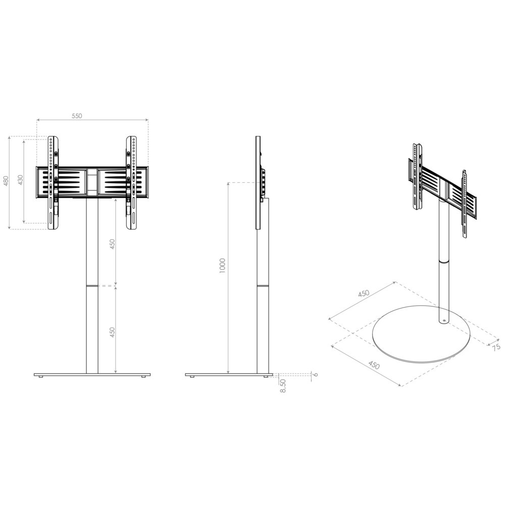 Número de imagen del producto 5: Soporte vertical de TV Cirla, blanco