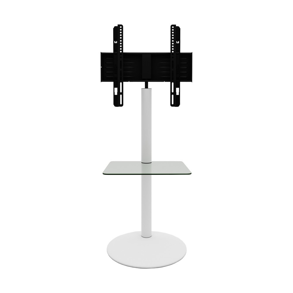 Número de imagen del producto 1: Soporte vertical de TV Cirla con estante intermedio, blanco