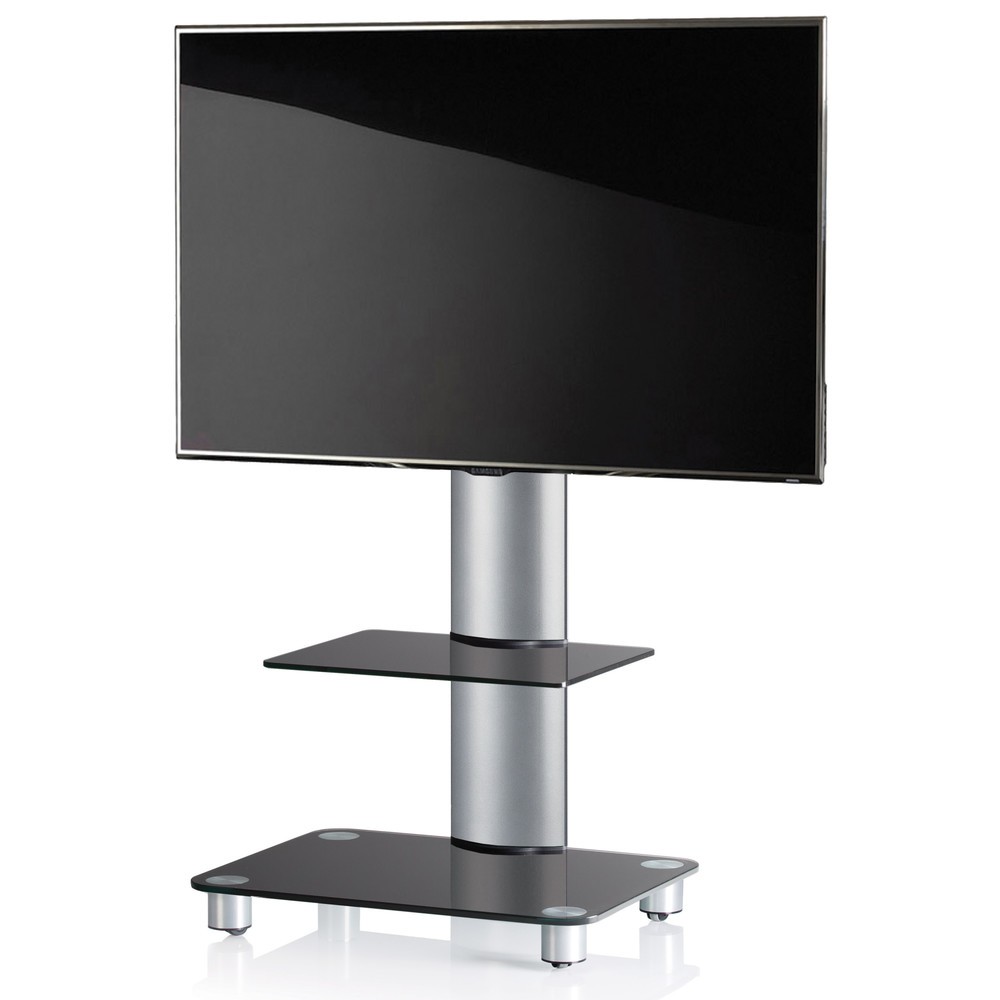 Número de imagen del producto 2: Soporte vertical de TV Tosal con estante intermedio, plateado