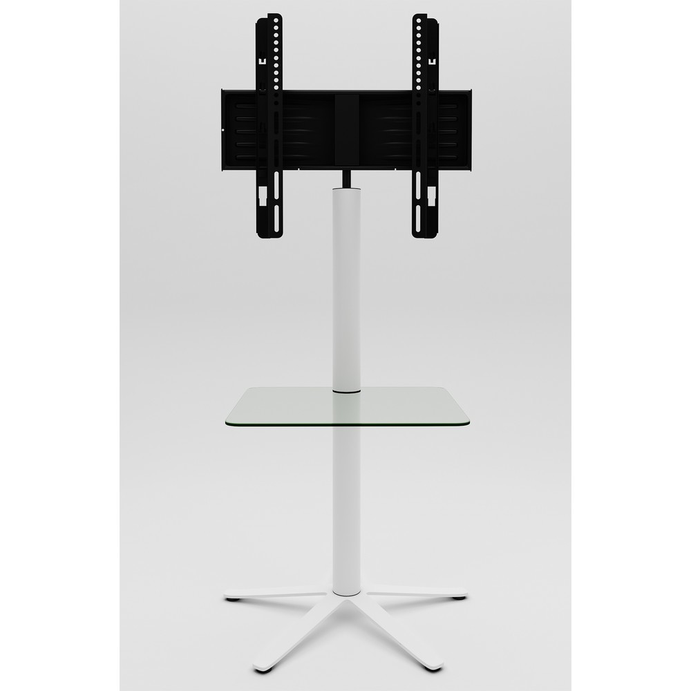 Imagen del producto: Soporte vertical de TV Xila con estante intermedio, blanco