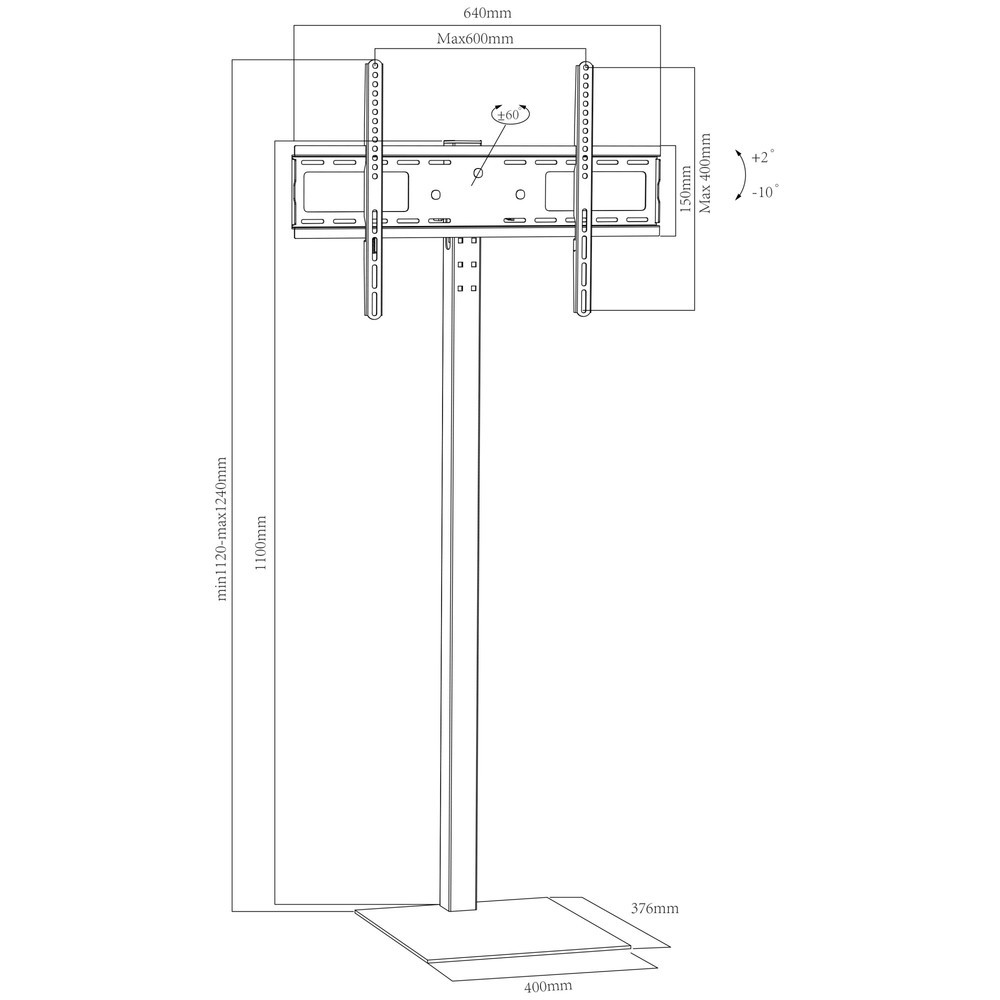 Número de imagen del producto 6: Soporte vertical de TV Zanta, negro
