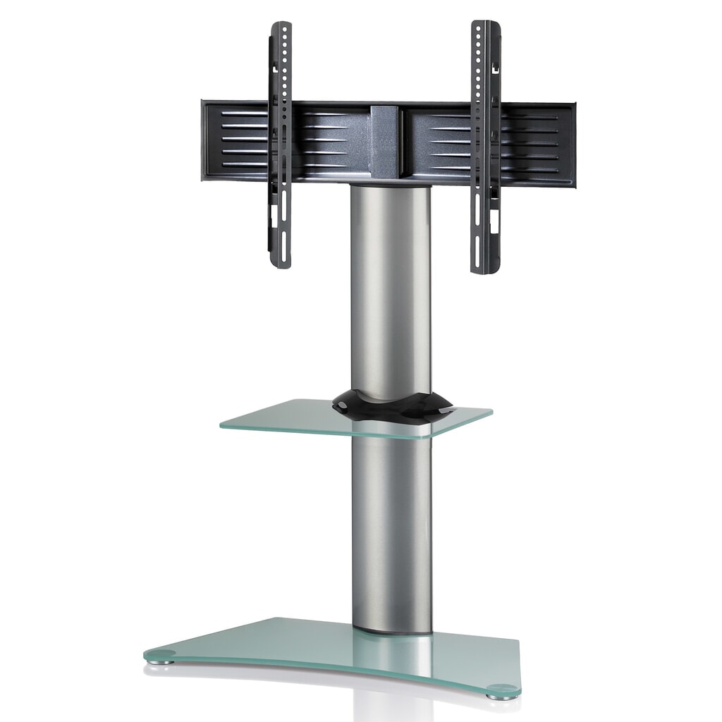 Imagen del producto: Soporte vertical TV VCM Zental con estante intermedio, plata