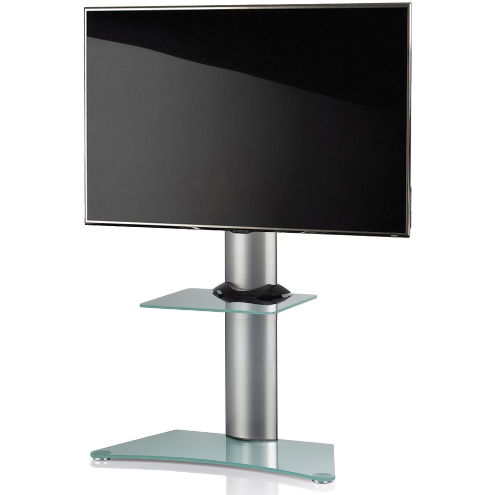 Número de imagen del producto 2: Soporte vertical de TV Zental con estante intermedio, plateado