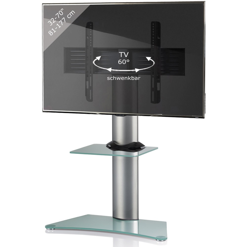 Número de imagen del producto 3: Soporte vertical de TV Zental con estante intermedio, plateado