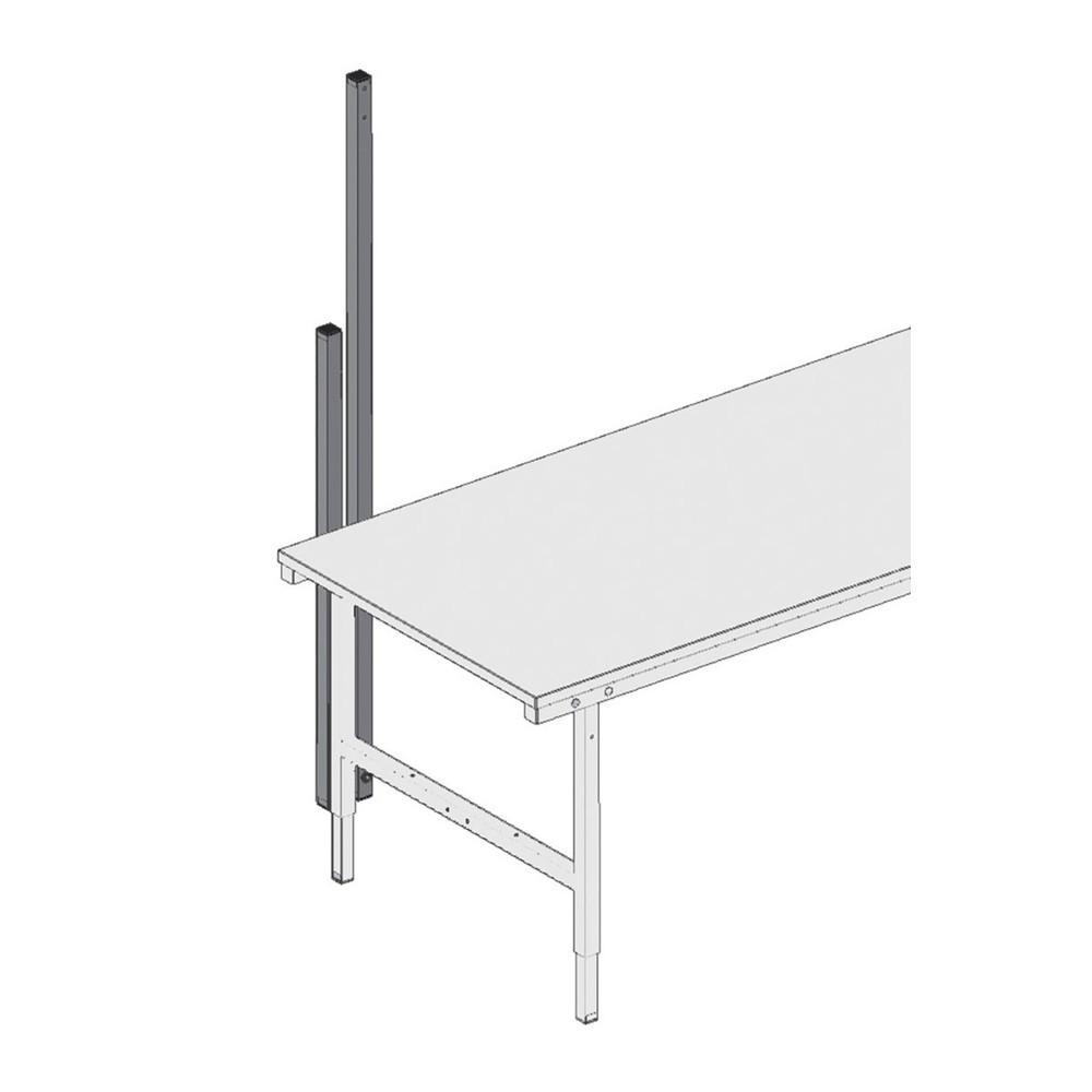 Número de imagen del producto 2: 2 soportes de montaje cortos, alto H x An x F 1,170 x 40 x 40 mm, 485 mm por encima de la mesa