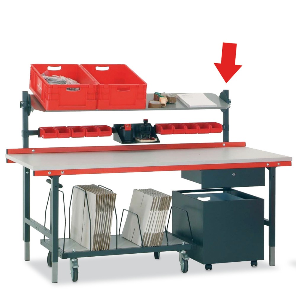 Número de imagen del producto 4: 2 soportes de montaje cortos, alto H x An x F 1,170 x 40 x 40 mm, 485 mm por encima de la mesa