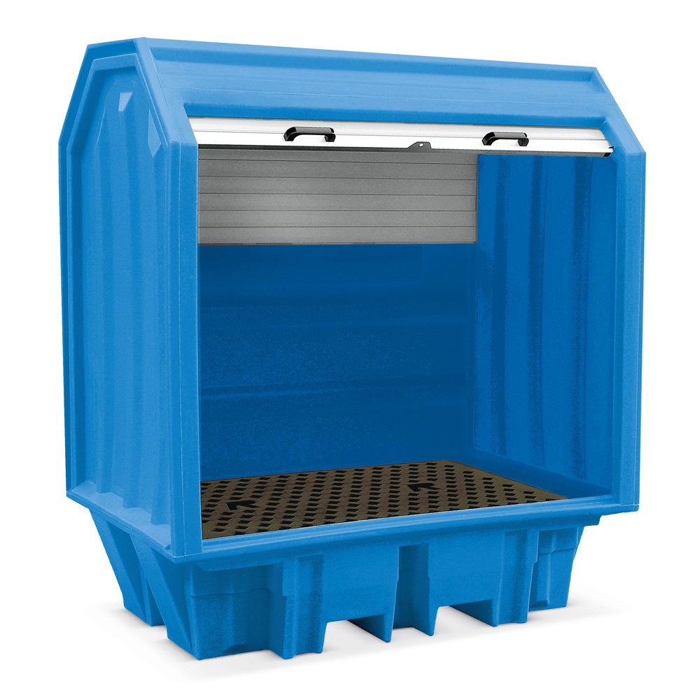 Imagen del producto: Steinbock® Depósito de material peligrosos de PE, puerta de persiana, para 2 barriles de 200 litros