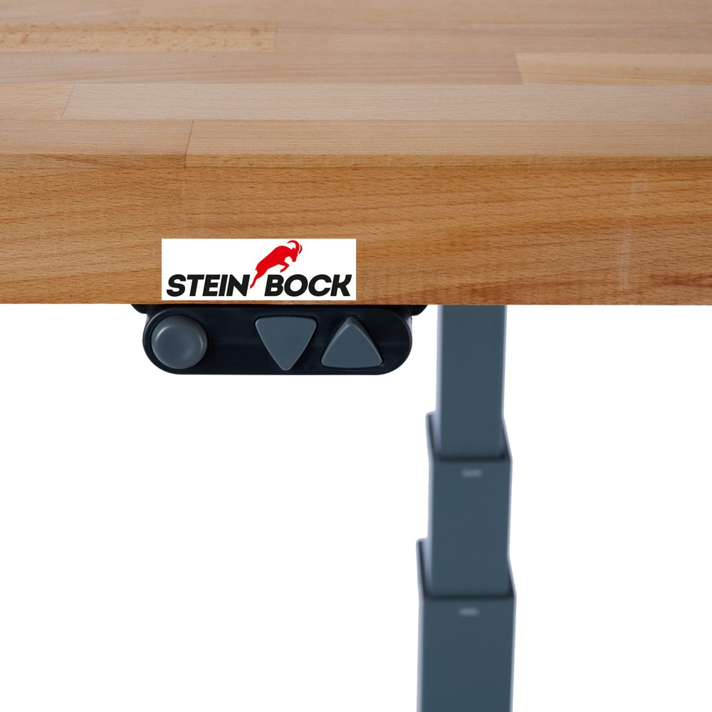 Número de imagen del producto 3: Steinbock® e-Adjust, banco de trabajo ajustable en altura con motor eléctrico y con panel perforado, HxAxF 700-1.170 x 2.000 x 750 mm, CC 350 kg