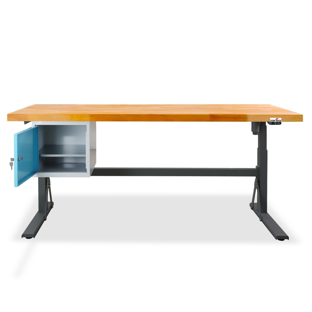 Número de imagen del producto 5: Steinbock® e-Adjust, banco de trabajo ajustable en altura con motor eléctrico, con contenedor debajo, HxAxF 700-1.170 x 2.000 x 750 mm, CC 350 kg