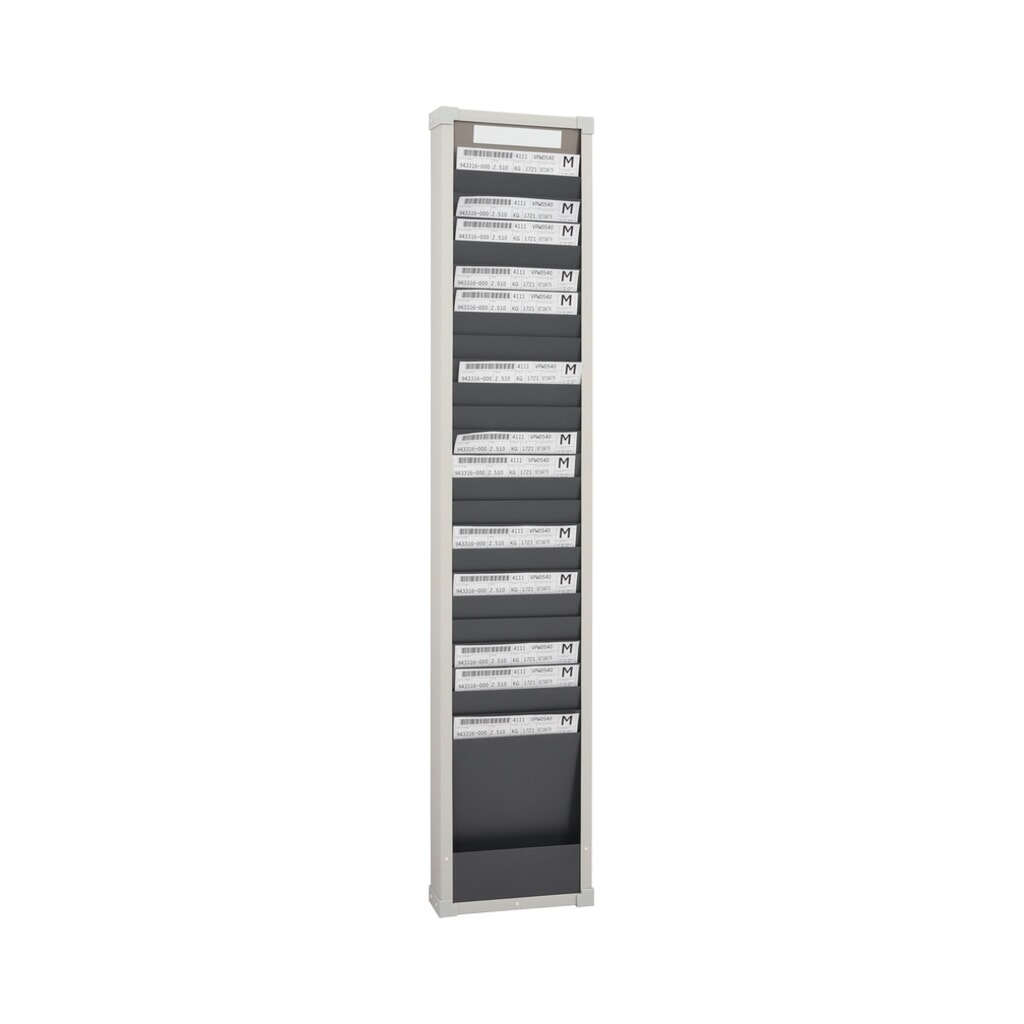 Imagen del producto: Clasificador de tarjetas, 1 fila, 25 compartimentos, alto x ancho 1.350 x 260 mm