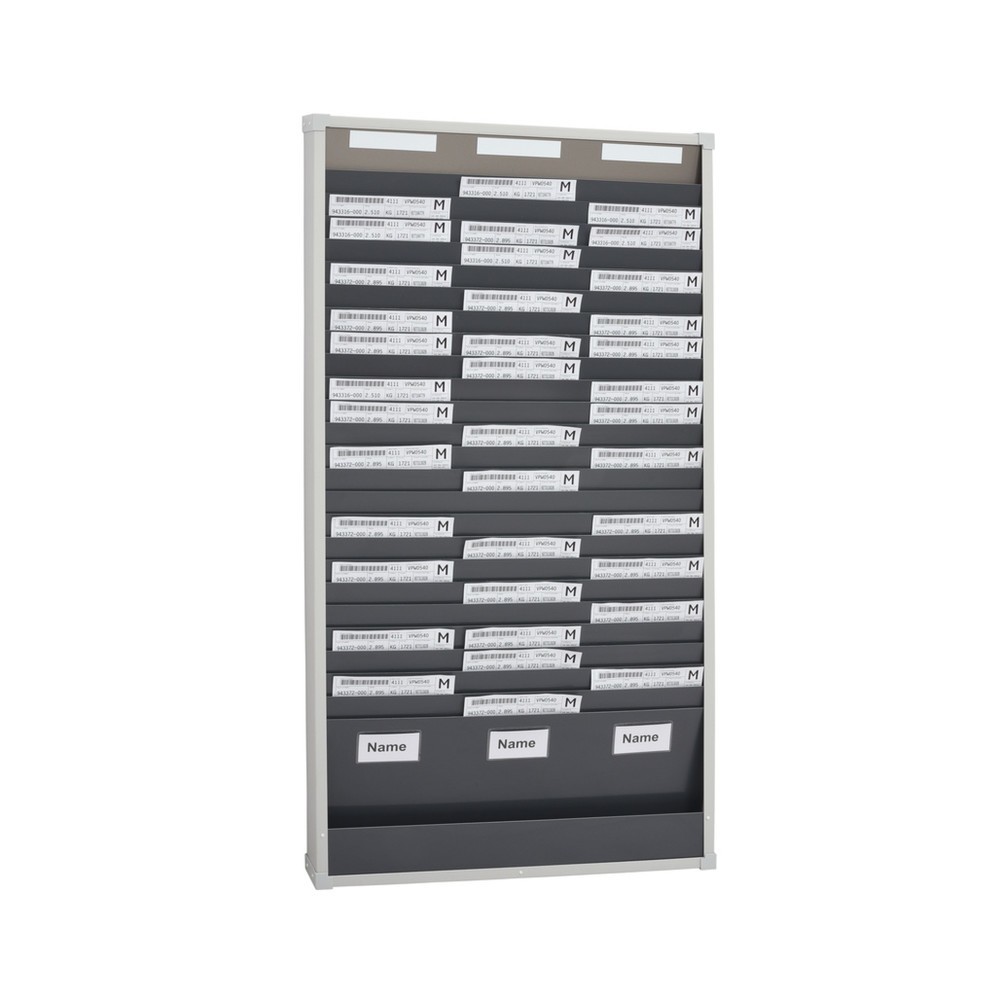 Imagen del producto: Clasificador de tarjetas, 3 filas de 25 compartimentos, alto x ancho 1.350 x 720 mm