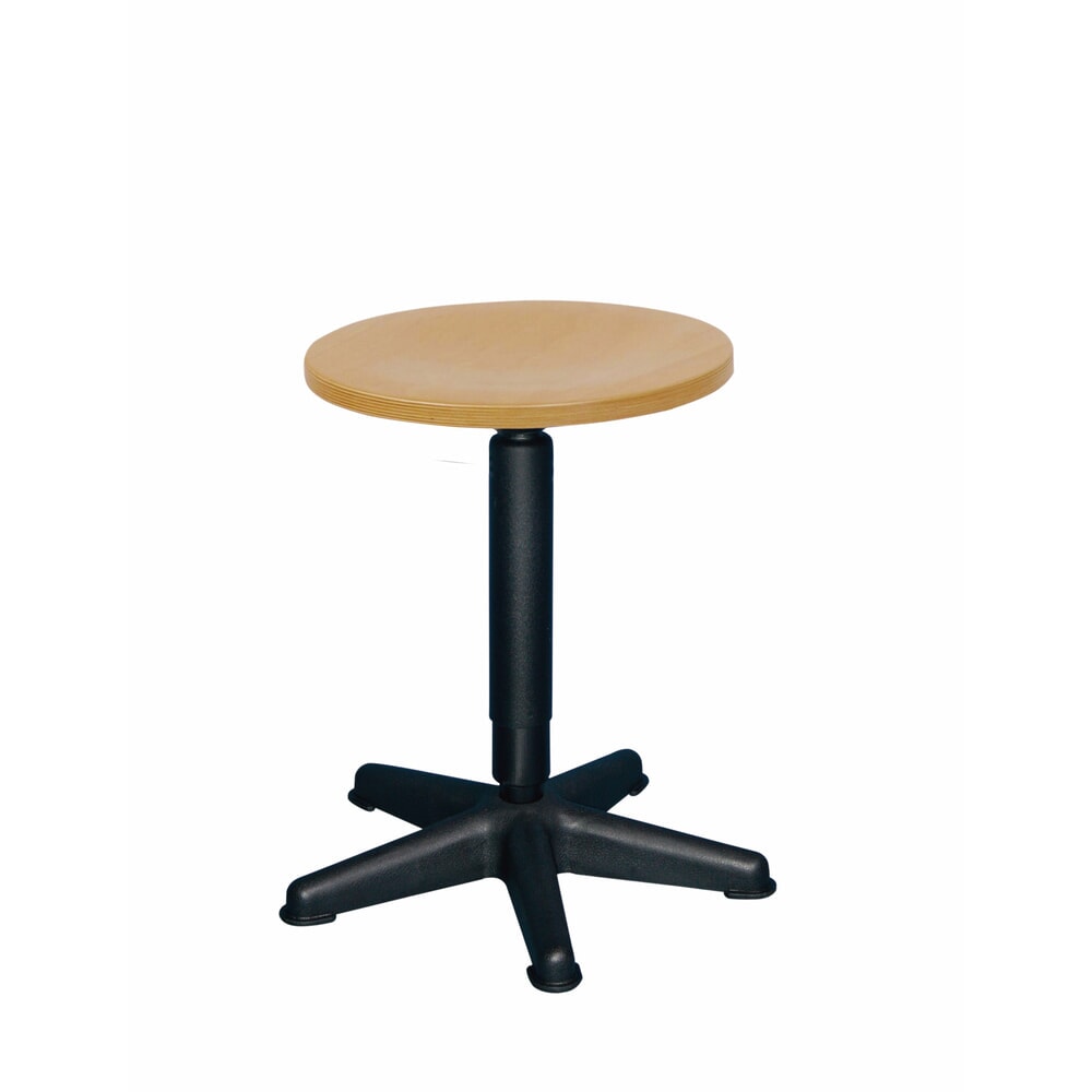 taburete, asiento de haya, altura de construcción asiento 410-600 mm, husillo giratorio, base de plástico, planeador de suelo Imagen del producto: taburete, asiento de haya, altura de construcción asiento 410-600 mm, husillo giratorio, base de plástico, planeador de suelo