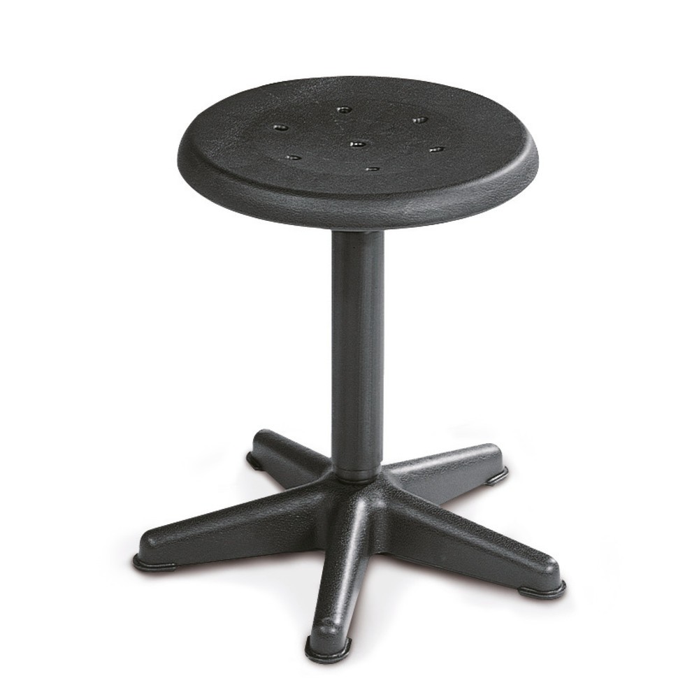 Imagen del producto: taburete, asiento de haya, altura de construcción asiento 410-600 mm, husillo giratorio, base de plástico, planeador de suelo