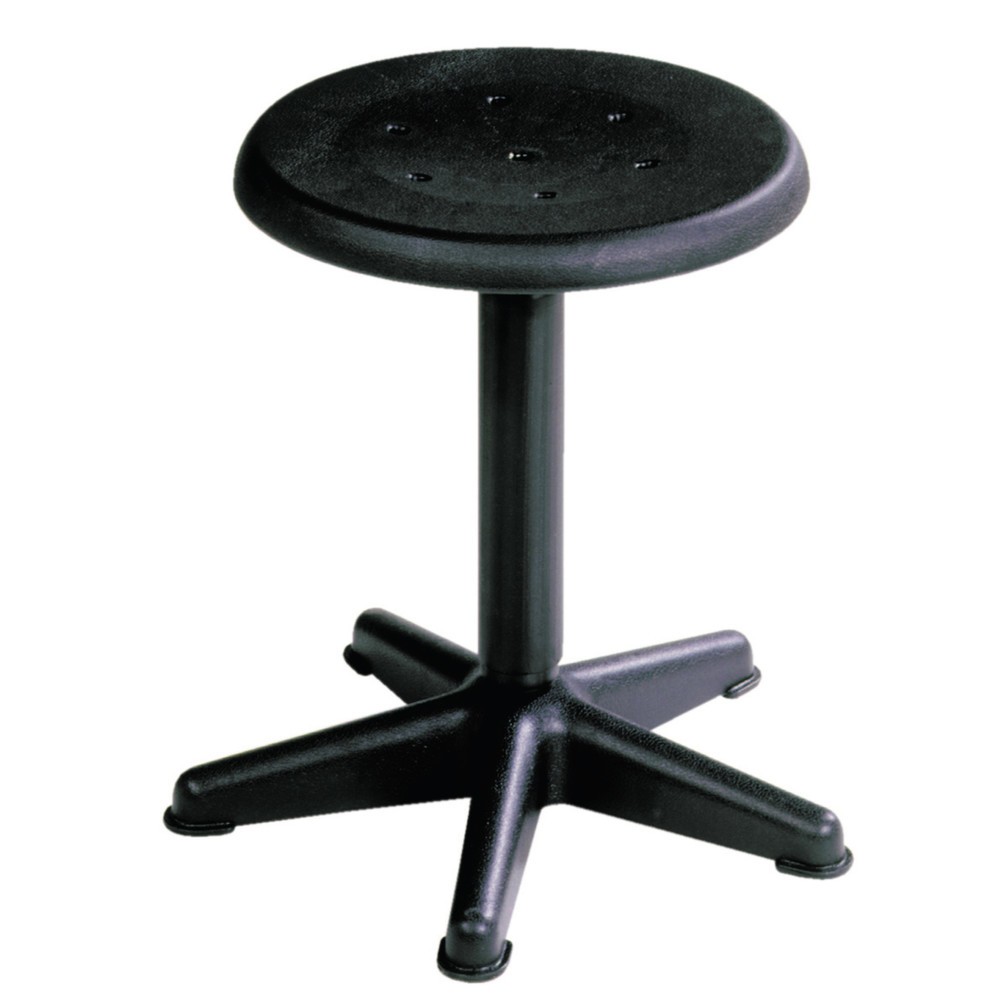 Imagen del producto: Taburete HEMMDAL, asiento de PP, altura de asiento de 410-600 mm, eje giratorio, base de plástico, conteras