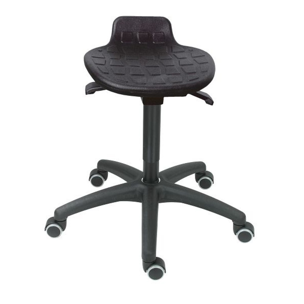 Imagen del producto: Taburete HEMMDAL Komfort, asiento de PU, altura de asiento 430-560 mm, base de plástico, ruedas