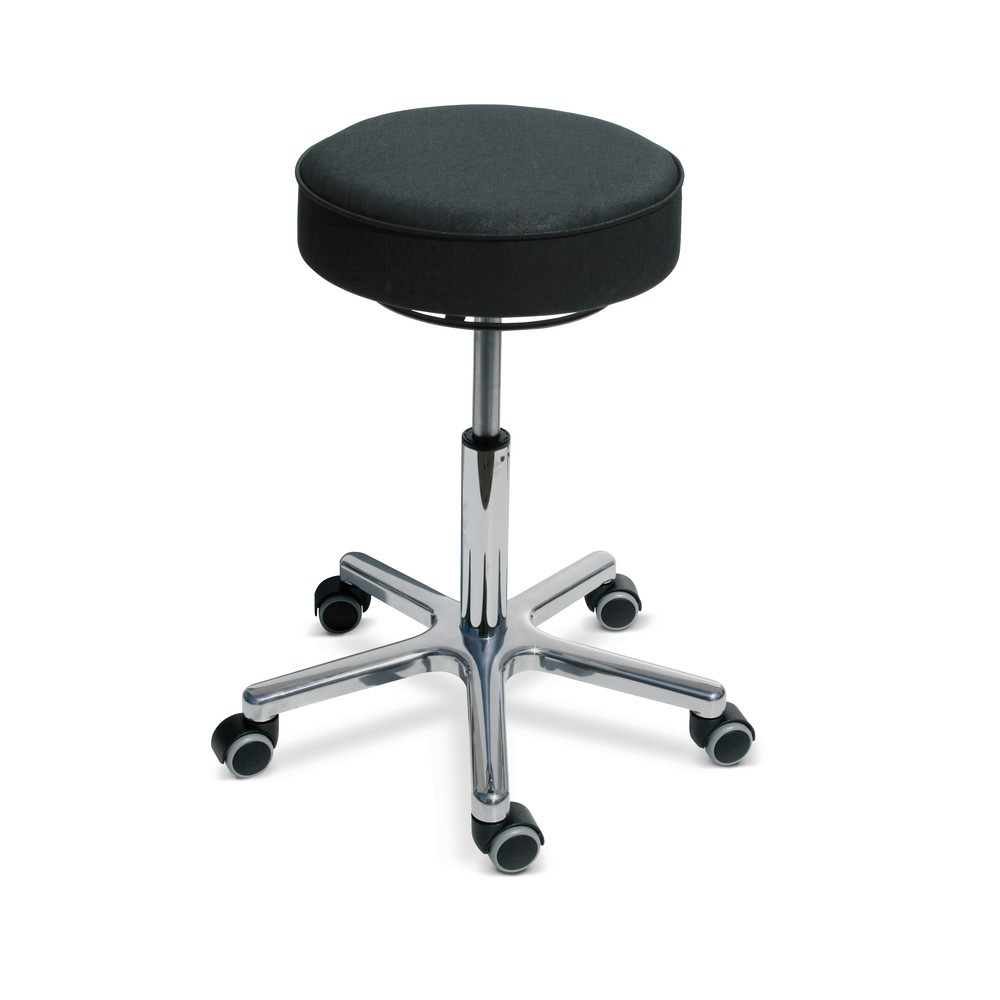 Número de imagen del producto 2: Taburete Premium, asiento de cuero sintético, altura de asiento de 540-730 mm, ruedas, negro