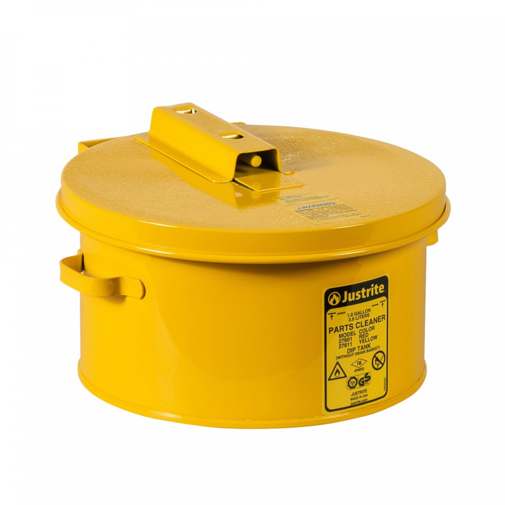 Número de imagen del producto 1: Justrite - Depósito de lavado y buceo, color amarillo, 4 litros