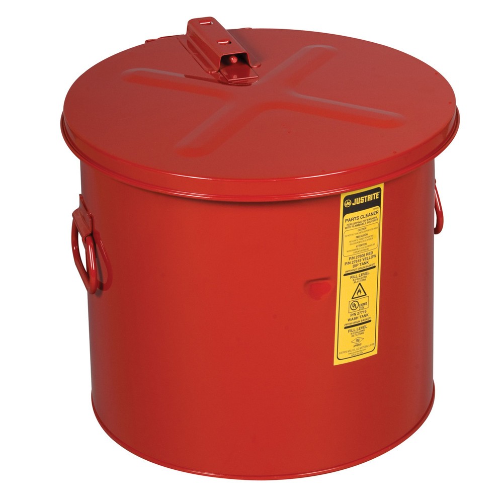 Número de imagen del producto 1: Justrite - Depósito de lavado y buceo, color rojo, 30 litros