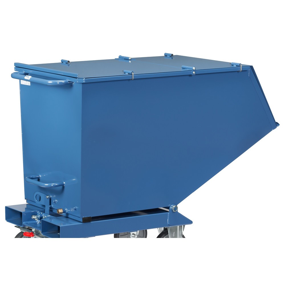 Imagen del producto: Tapa abatible de 0,45 m³ para camión volquete fetra® con ruedas - azul